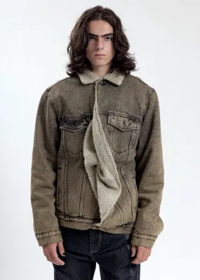 Beige Twisted Denim Jacket
