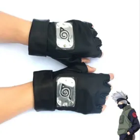 Cool Kakashi Hatake Leather Gloves | Realistic Cosplay Glove for Anime Fans
