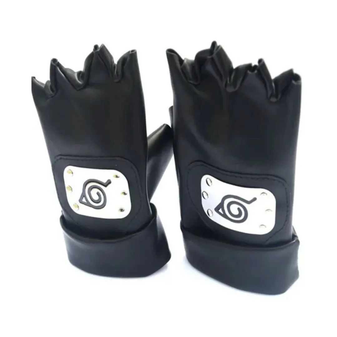 Cool Kakashi Hatake Leather Gloves | Realistic Cosplay Glove for Anime Fans