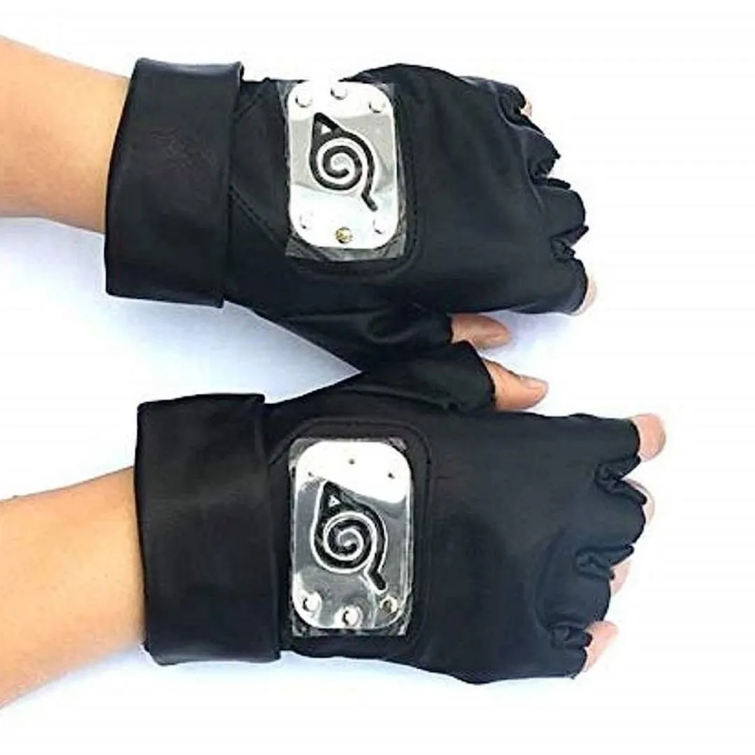 Cool Kakashi Hatake Leather Gloves | Realistic Cosplay Glove for Anime Fans