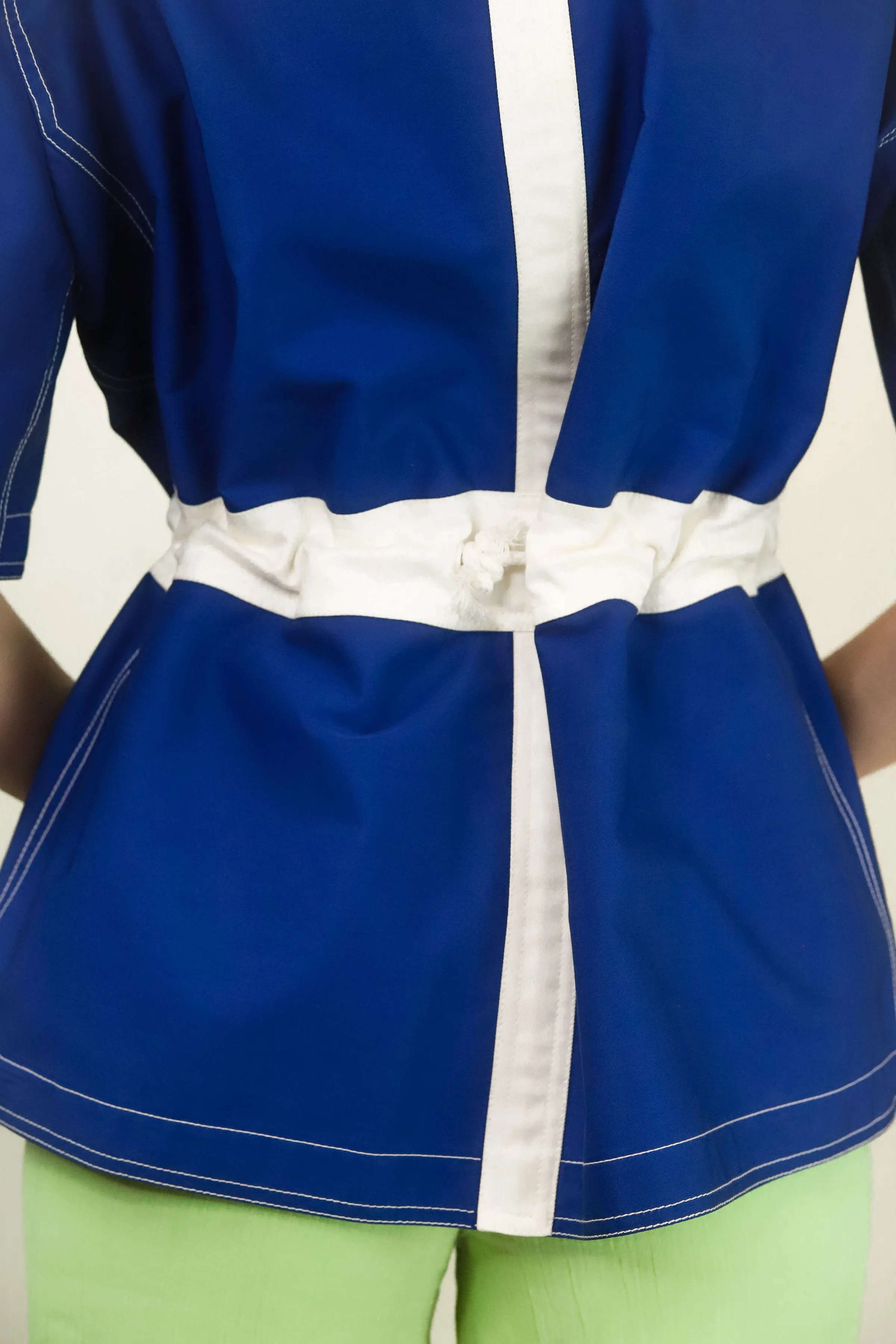 Courreges Blue & White Drawstring Jacket