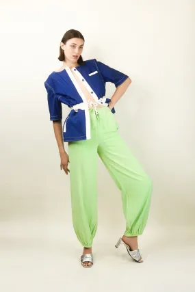 Courreges Blue & White Drawstring Jacket