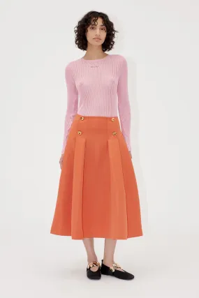 High Volume Midi Skirt - Mecca Orange