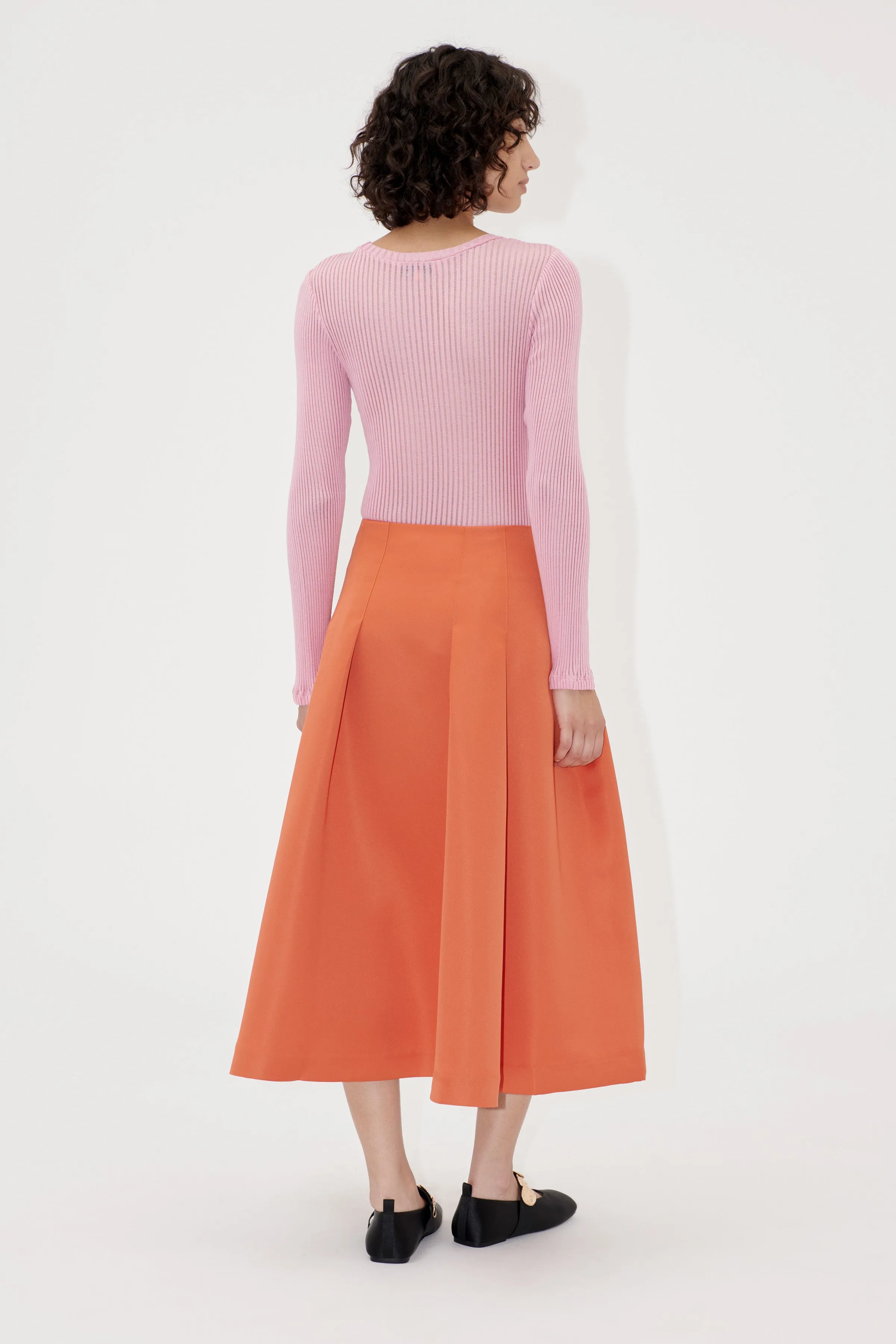 High Volume Midi Skirt - Mecca Orange