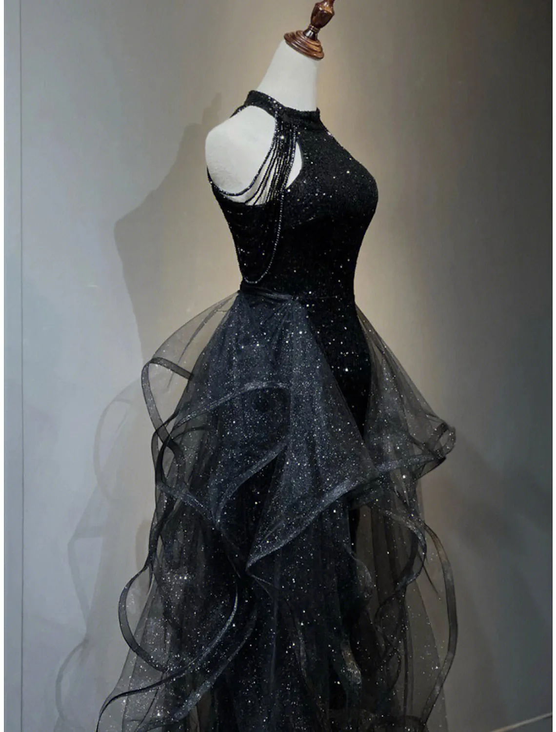 kamahe A-Line Prom Black Dress Vintage Dress Wedding Party Birthday Sweep