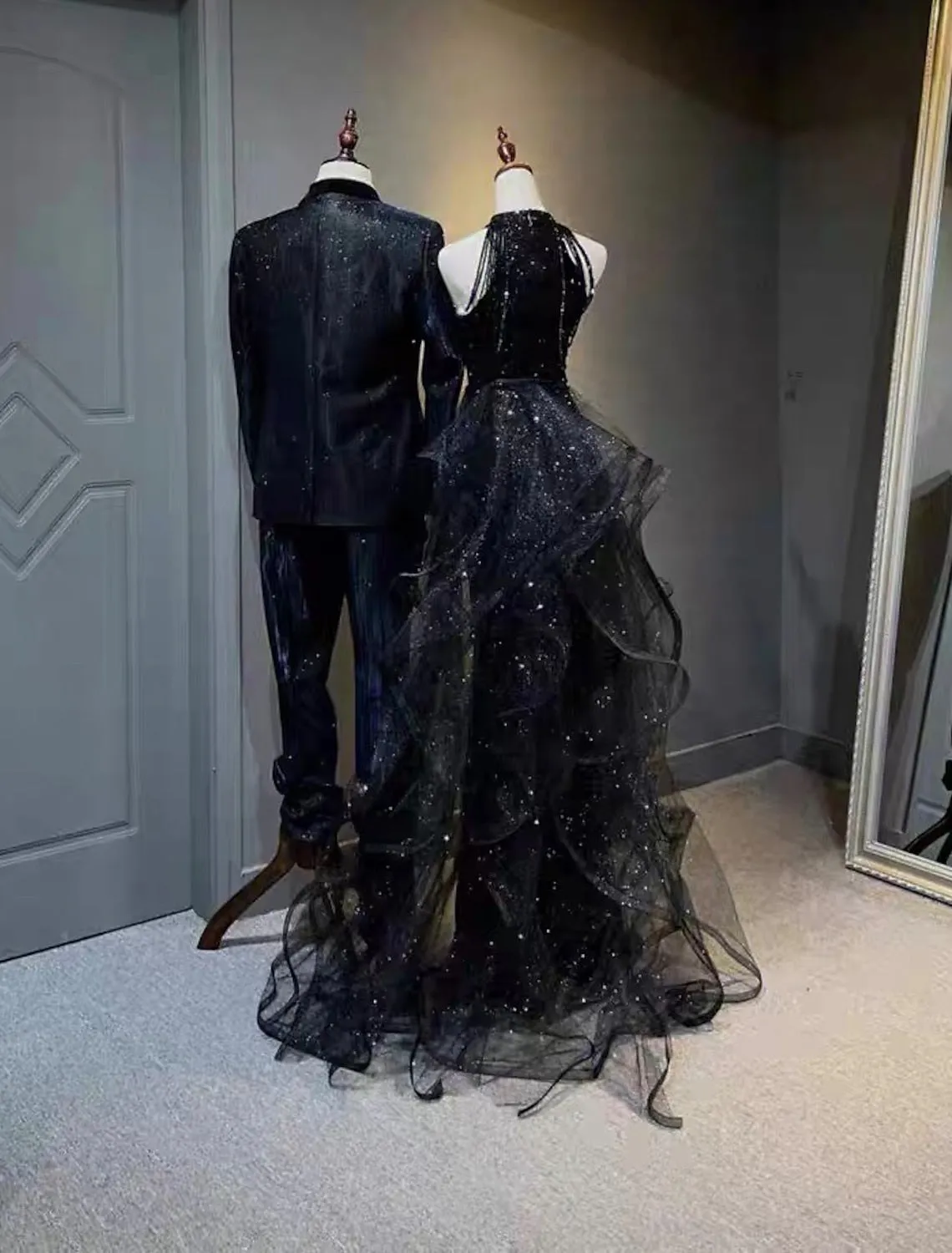 kamahe A-Line Prom Black Dress Vintage Dress Wedding Party Birthday Sweep