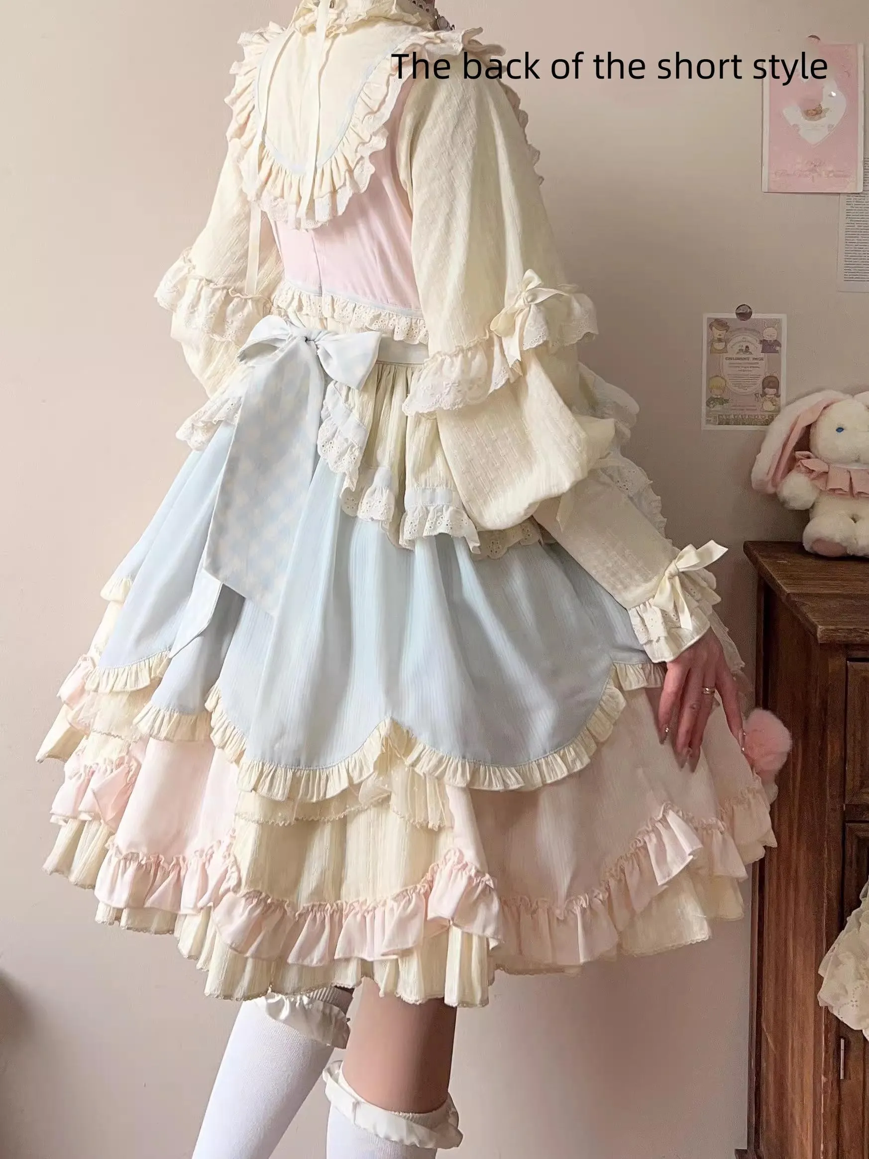 Uncle Wall Original~Sleep Macaron~Sweet Lolita OP Dress Solid Color Dress