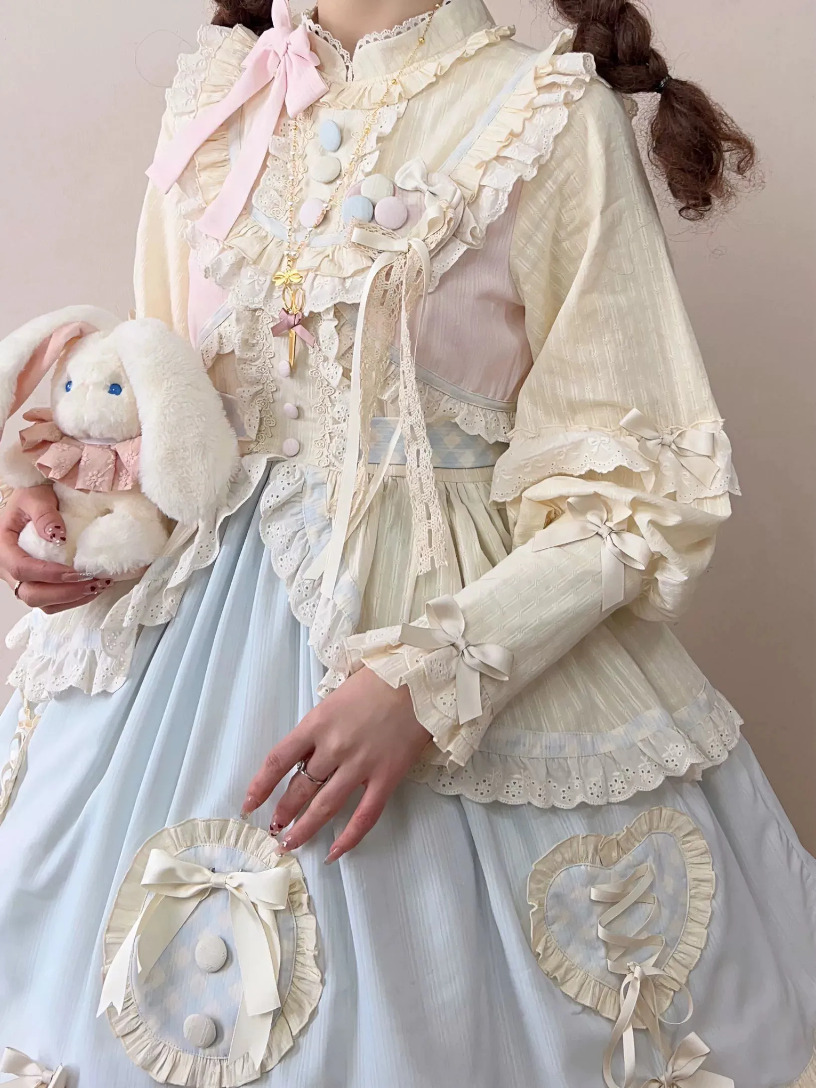 Uncle Wall Original~Sleep Macaron~Sweet Lolita OP Dress Solid Color Dress