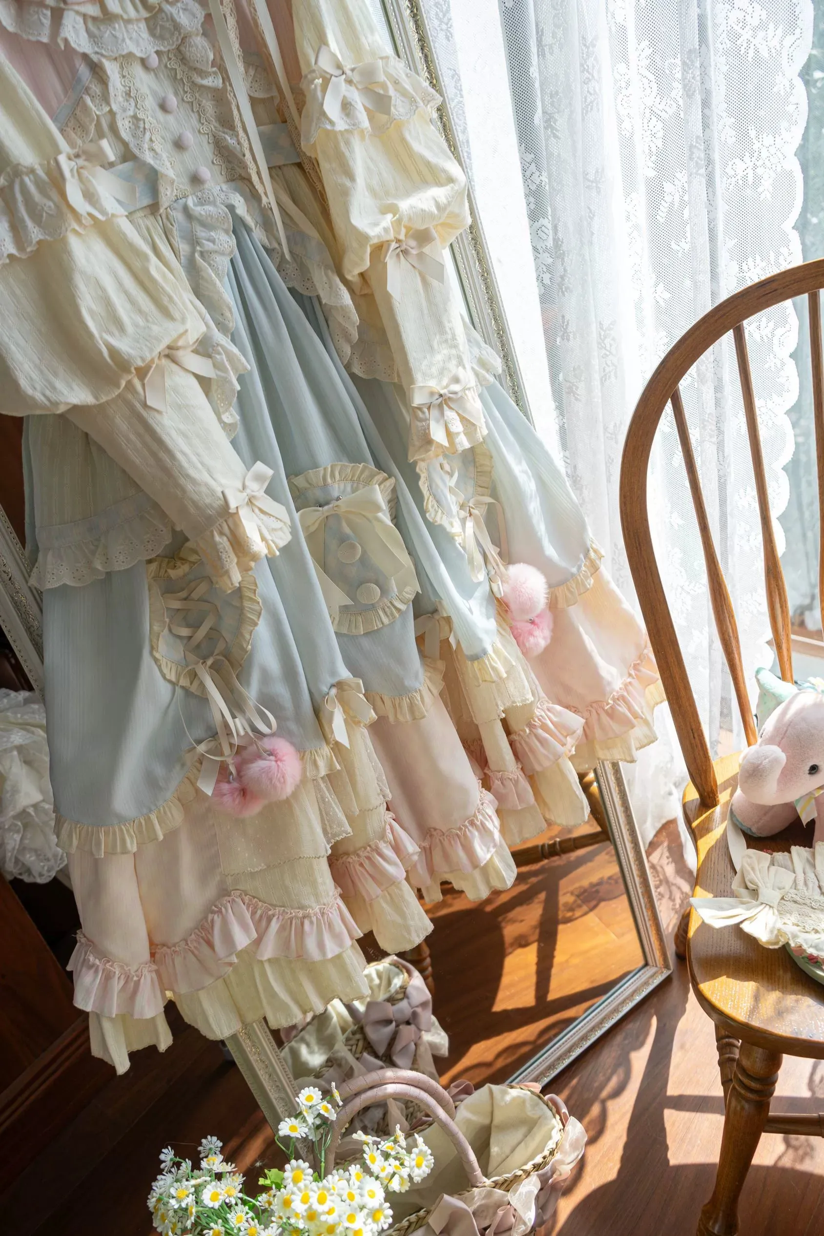 Uncle Wall Original~Sleep Macaron~Sweet Lolita OP Dress Solid Color Dress