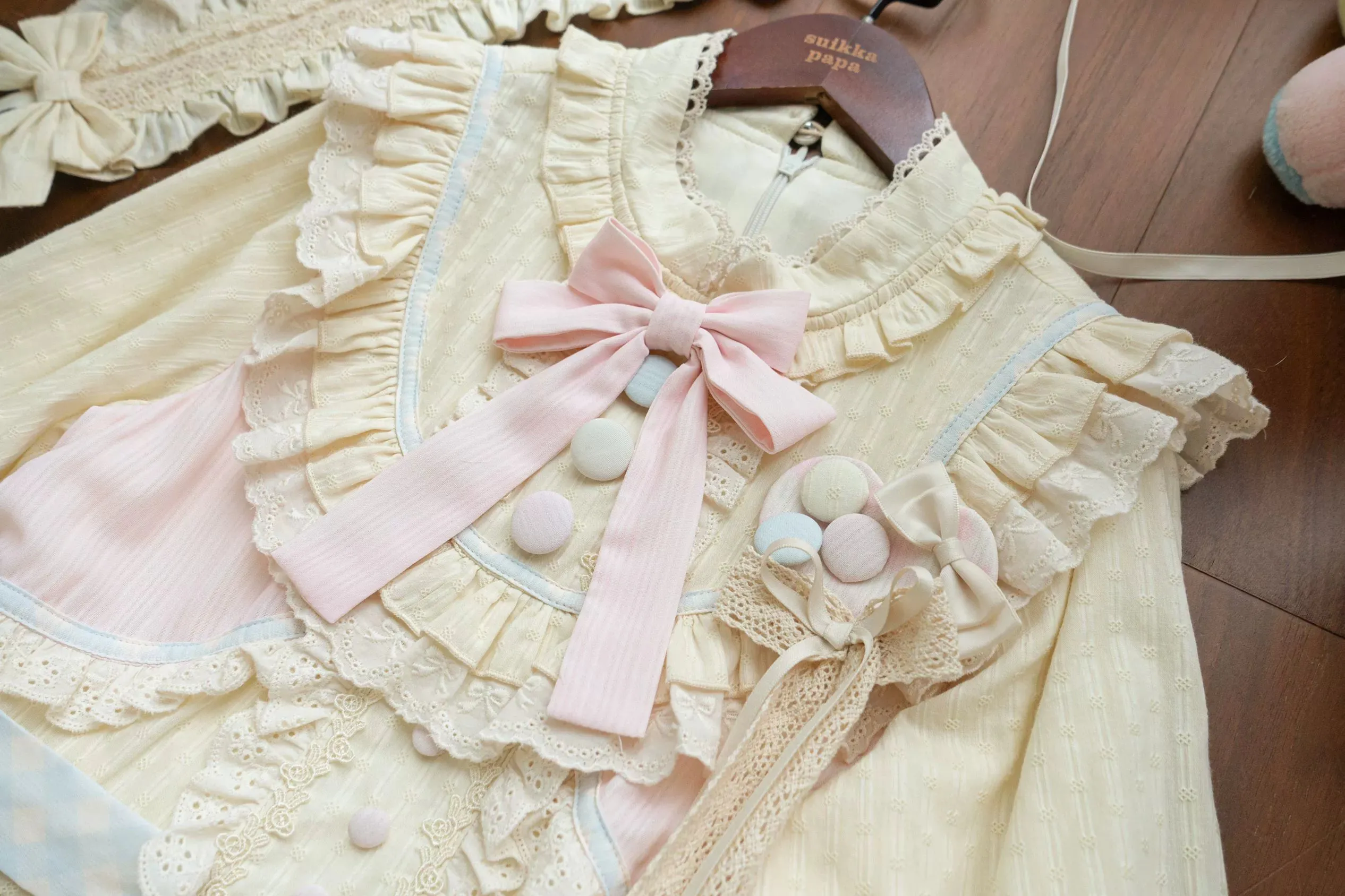 Uncle Wall Original~Sleep Macaron~Sweet Lolita OP Dress Solid Color Dress